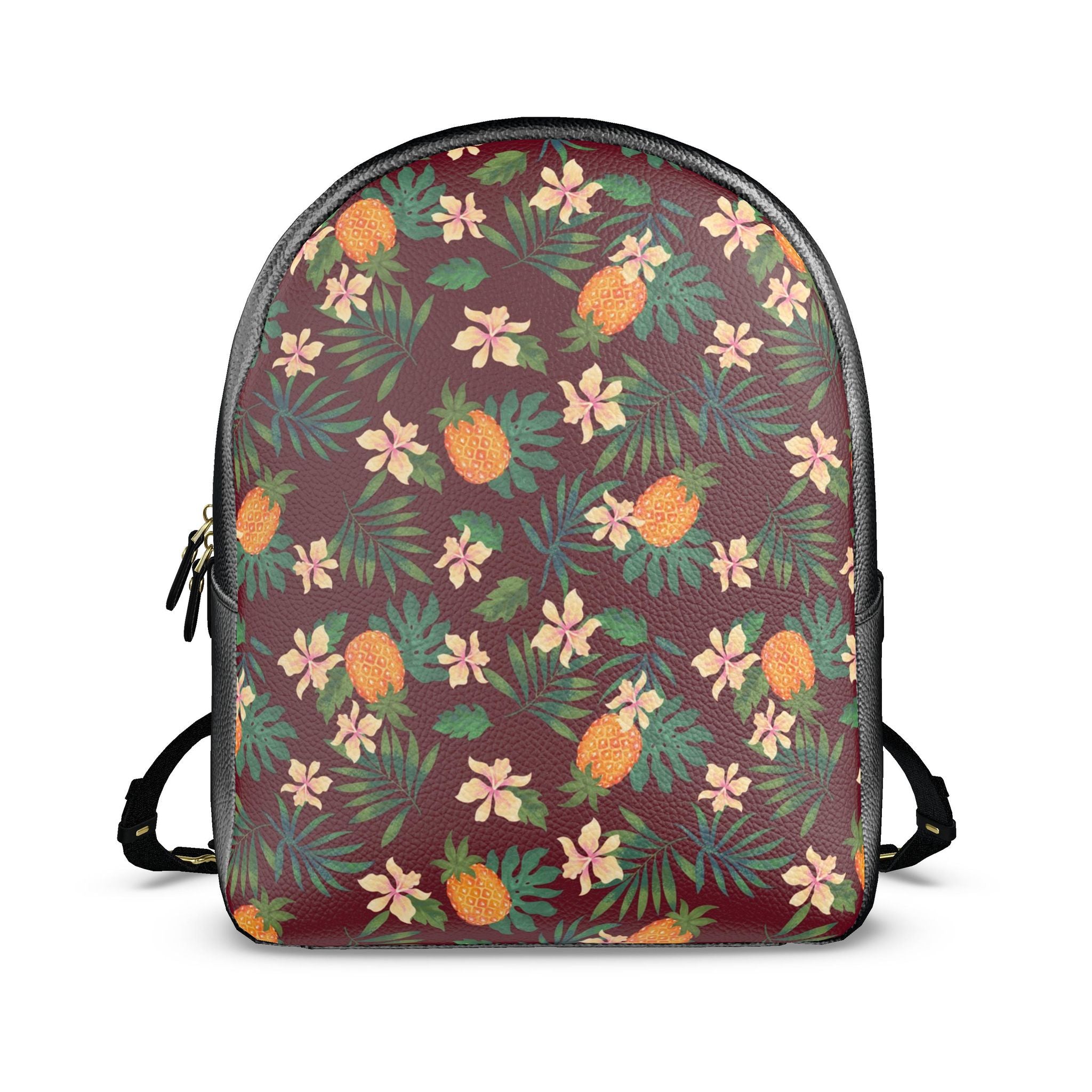Nappa Leather Backpack —Pineapple Paradise Burgundy