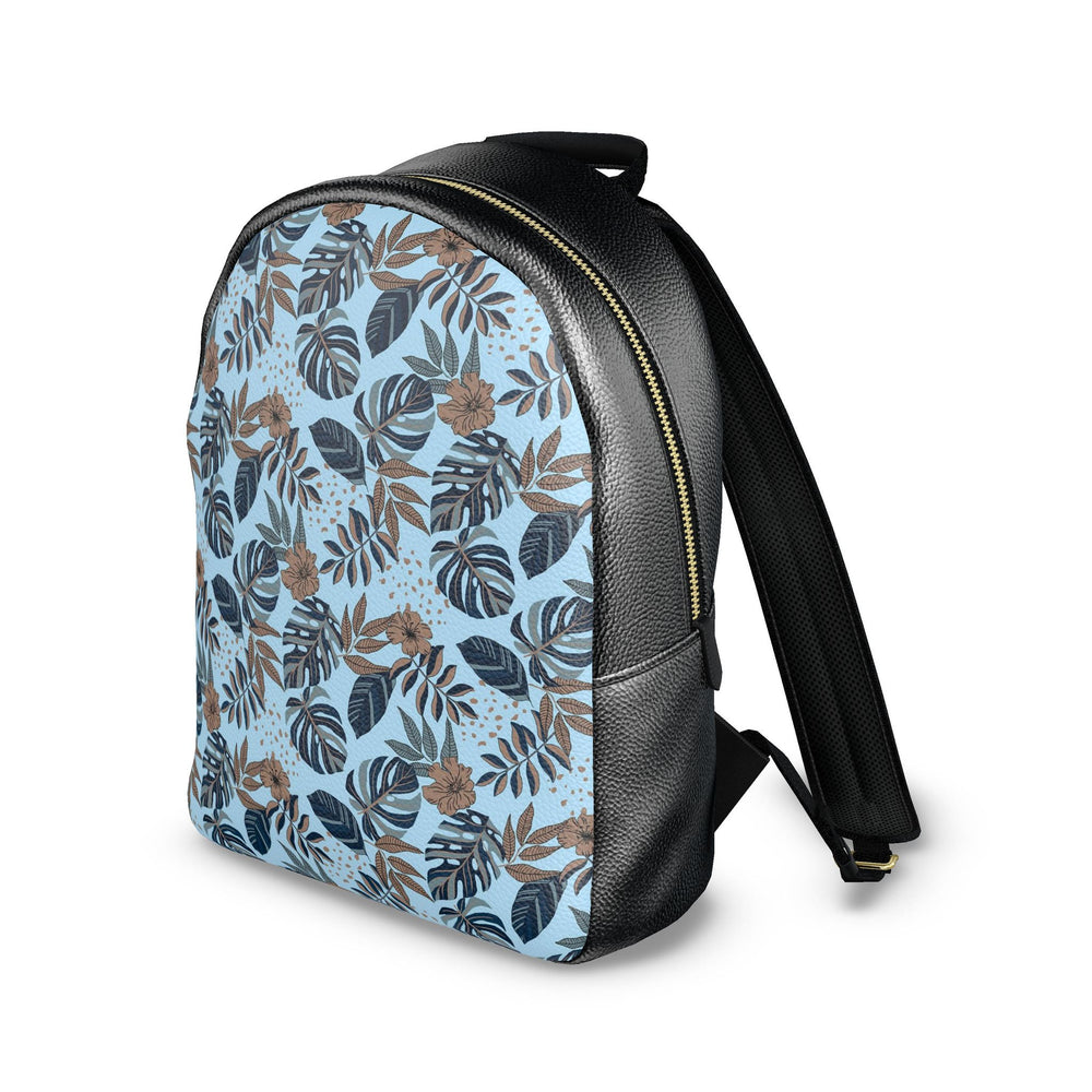 Nappa Leather Backpack — Midnight Monstera Bluehaven