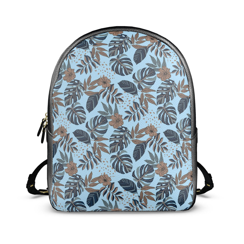 Nappa Leather Backpack — Midnight Monstera Bluehaven