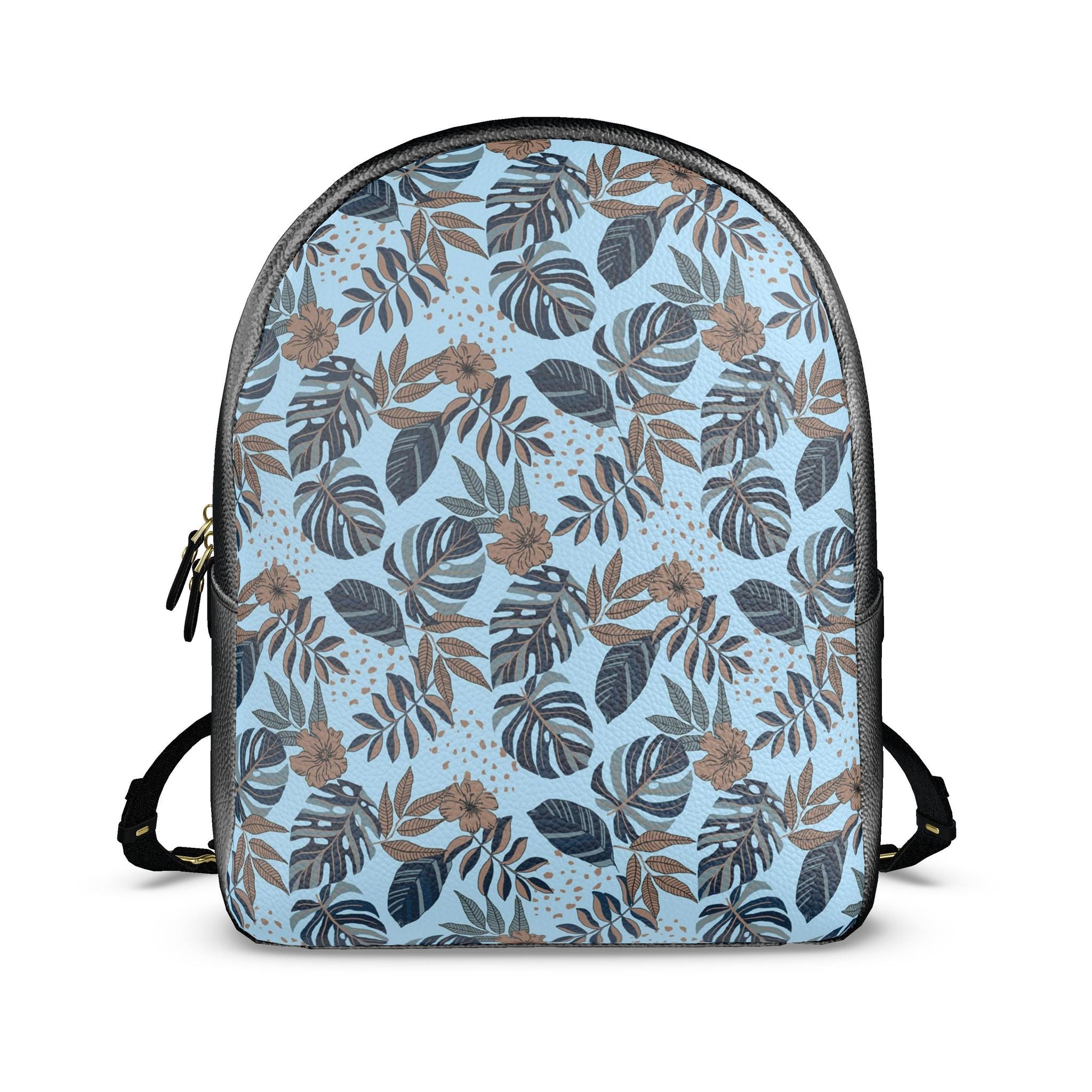Nappa Leather Backpack — Midnight Monstera Bluehaven