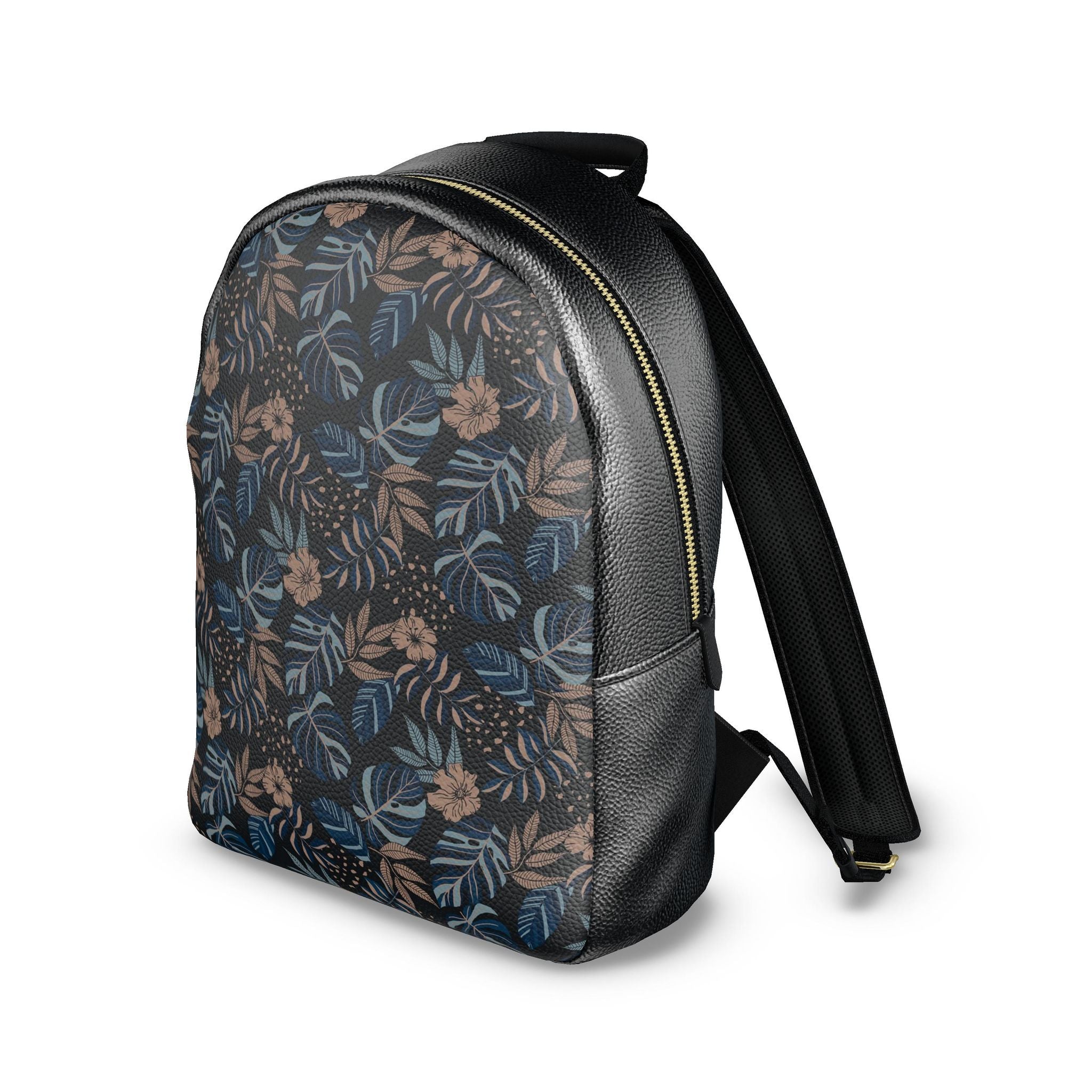 Nappa Leather Backpack — Midnight Monstera