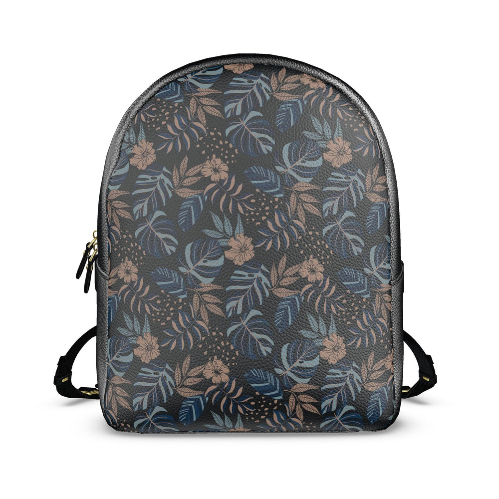 Nappa Leather Backpack — Midnight Monstera