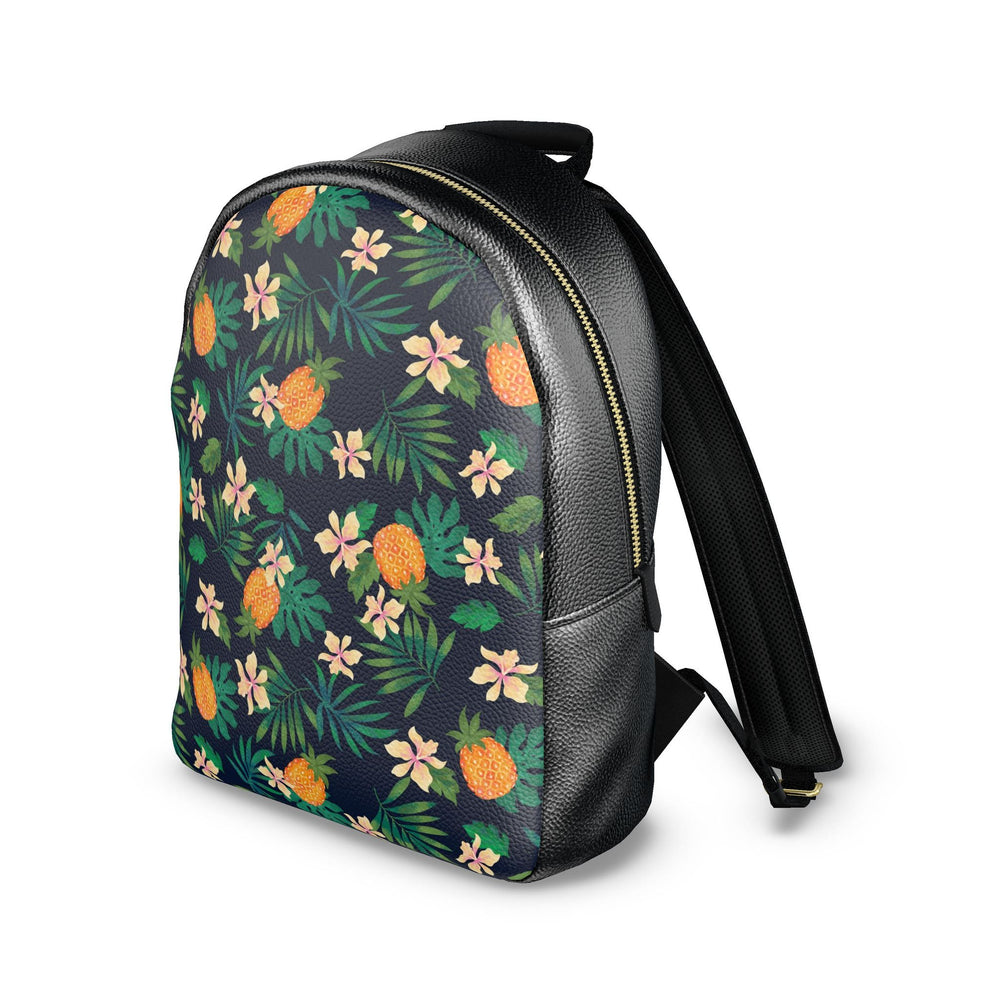 Nappa Leather Backpack — Pineapple Paradise Nocturne