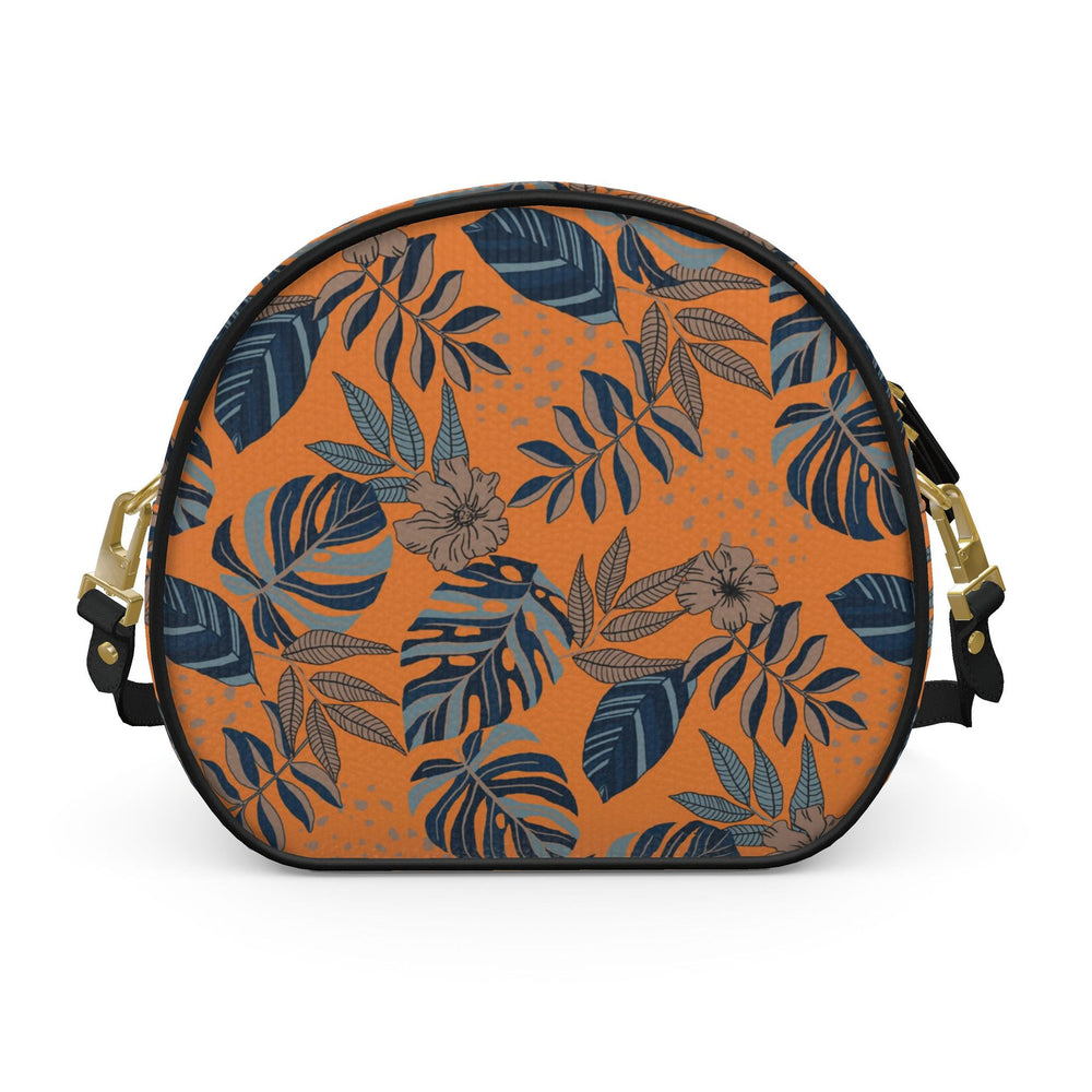 Gumdrop Nappa Leather Bag — Midnight Monstera Cadmium Orange