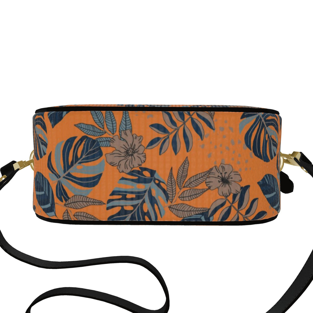 Gumdrop Nappa Leather Bag — Midnight Monstera Cadmium Orange