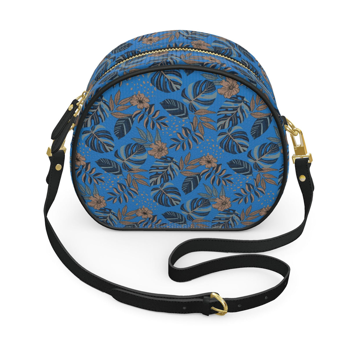 Gumdrop Nappa Leather Bag — Midnight Monstera Azure Blue