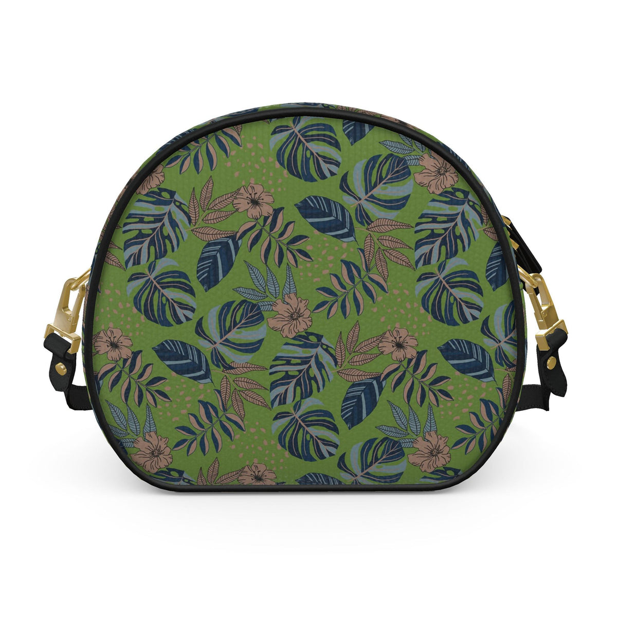 Gumdrop Nappa Leather Bag — Midnight Monstera Olive Velour