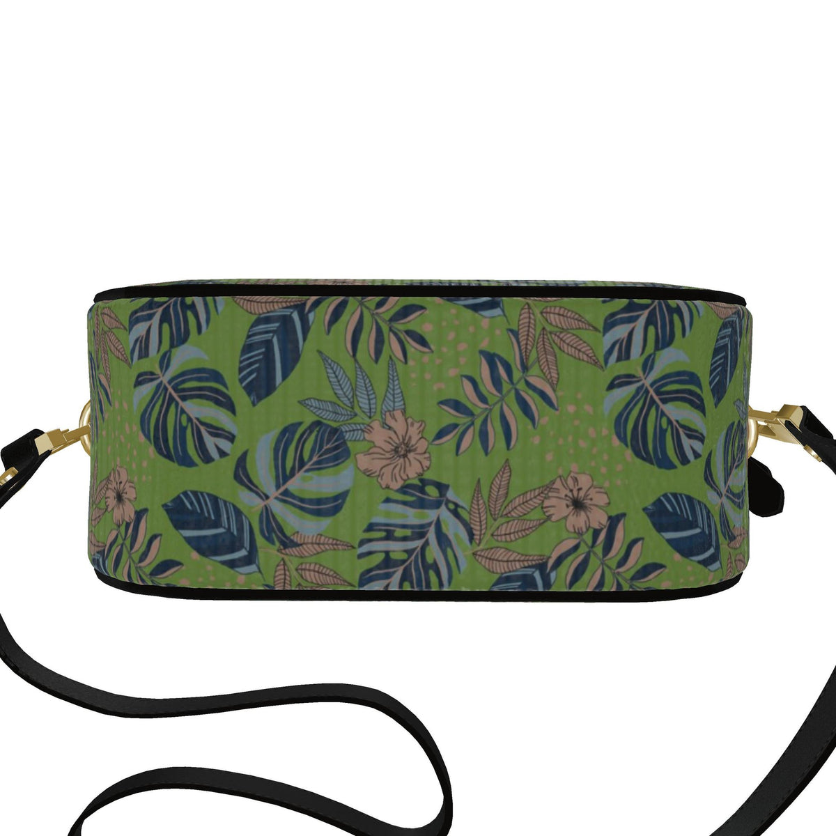 Gumdrop Nappa Leather Bag — Midnight Monstera Olive Velour