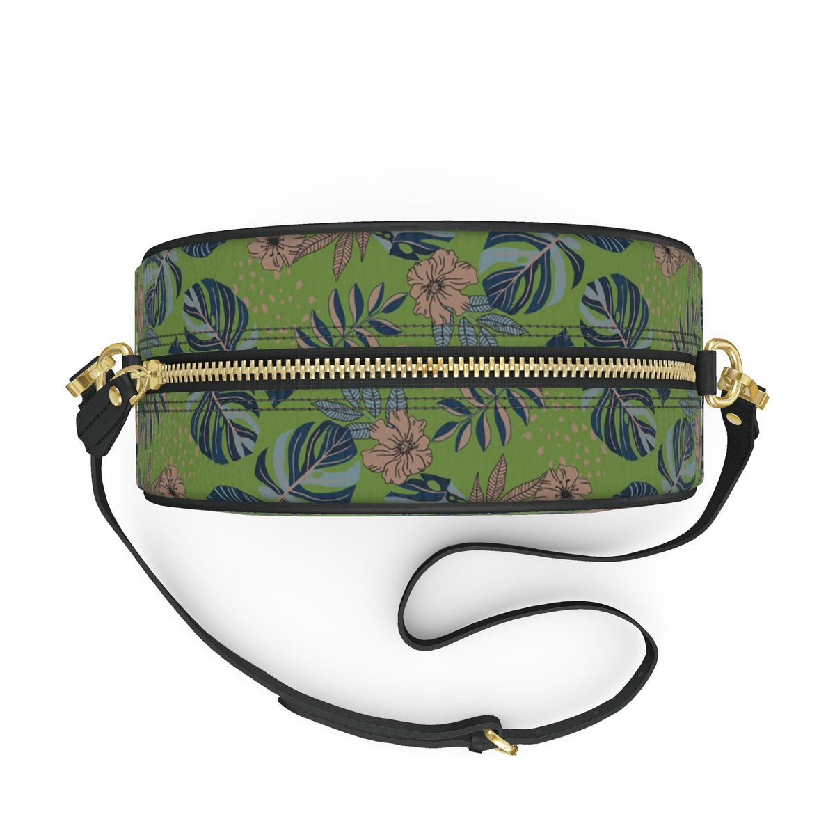 Gumdrop Nappa Leather Bag — Midnight Monstera Olive Velour