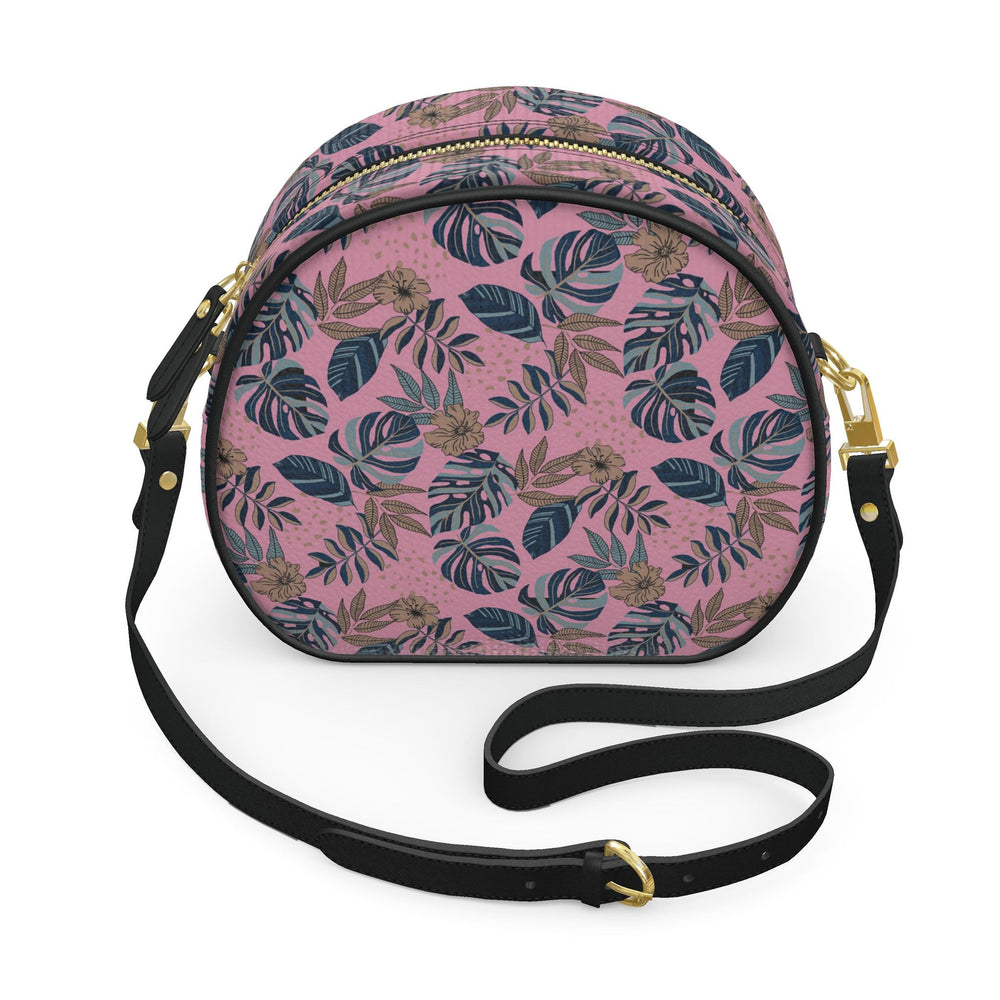 Gumdrop Nappa Leather Bag — Midnight Monstera Lunaria Rose