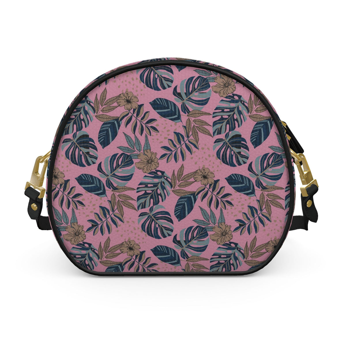 Gumdrop Nappa Leather Bag — Midnight Monstera Lunaria Rose