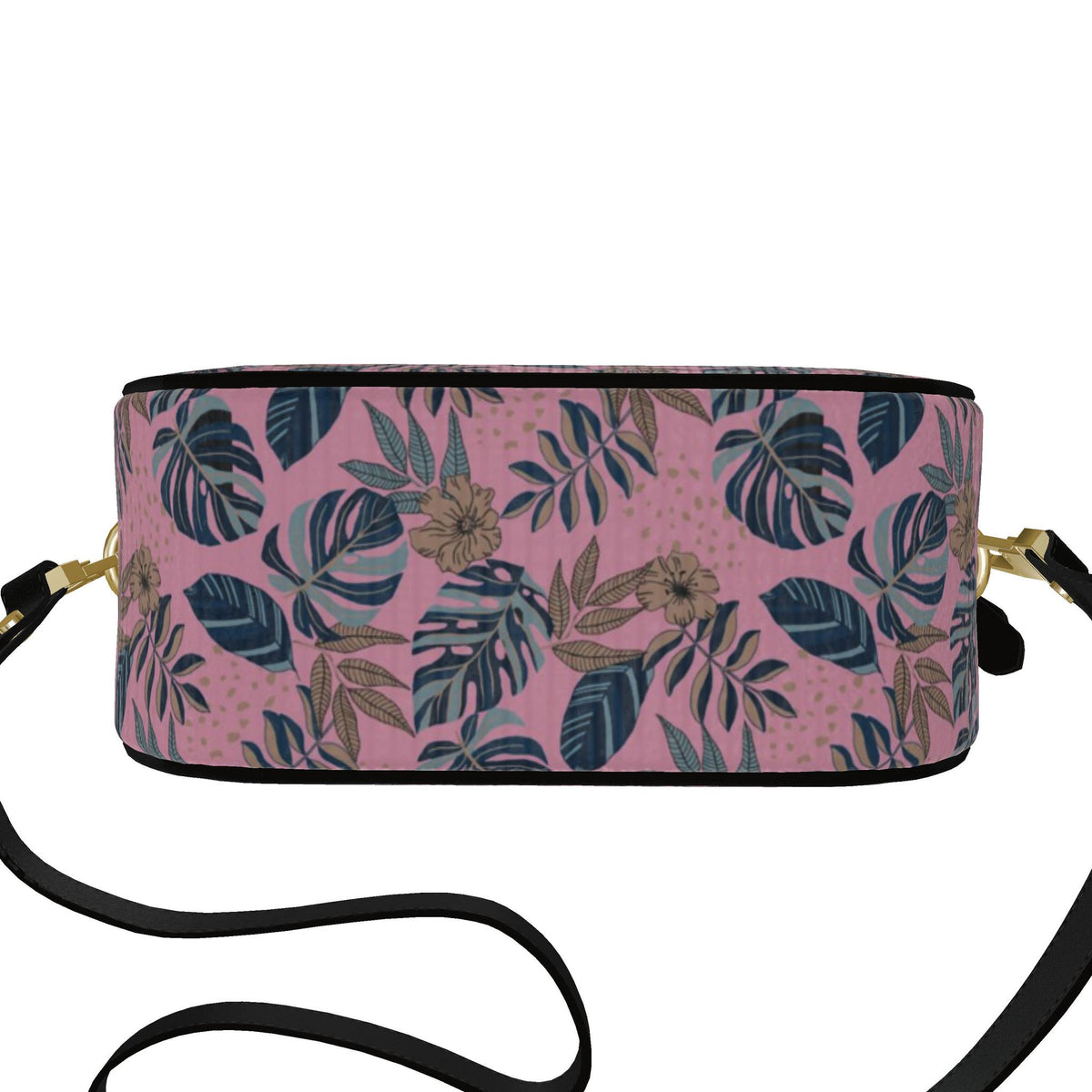 Gumdrop Nappa Leather Bag — Midnight Monstera Lunaria Rose