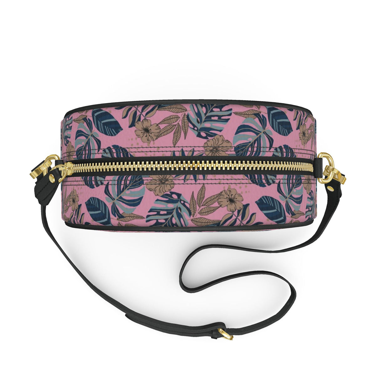Gumdrop Nappa Leather Bag — Midnight Monstera Lunaria Rose
