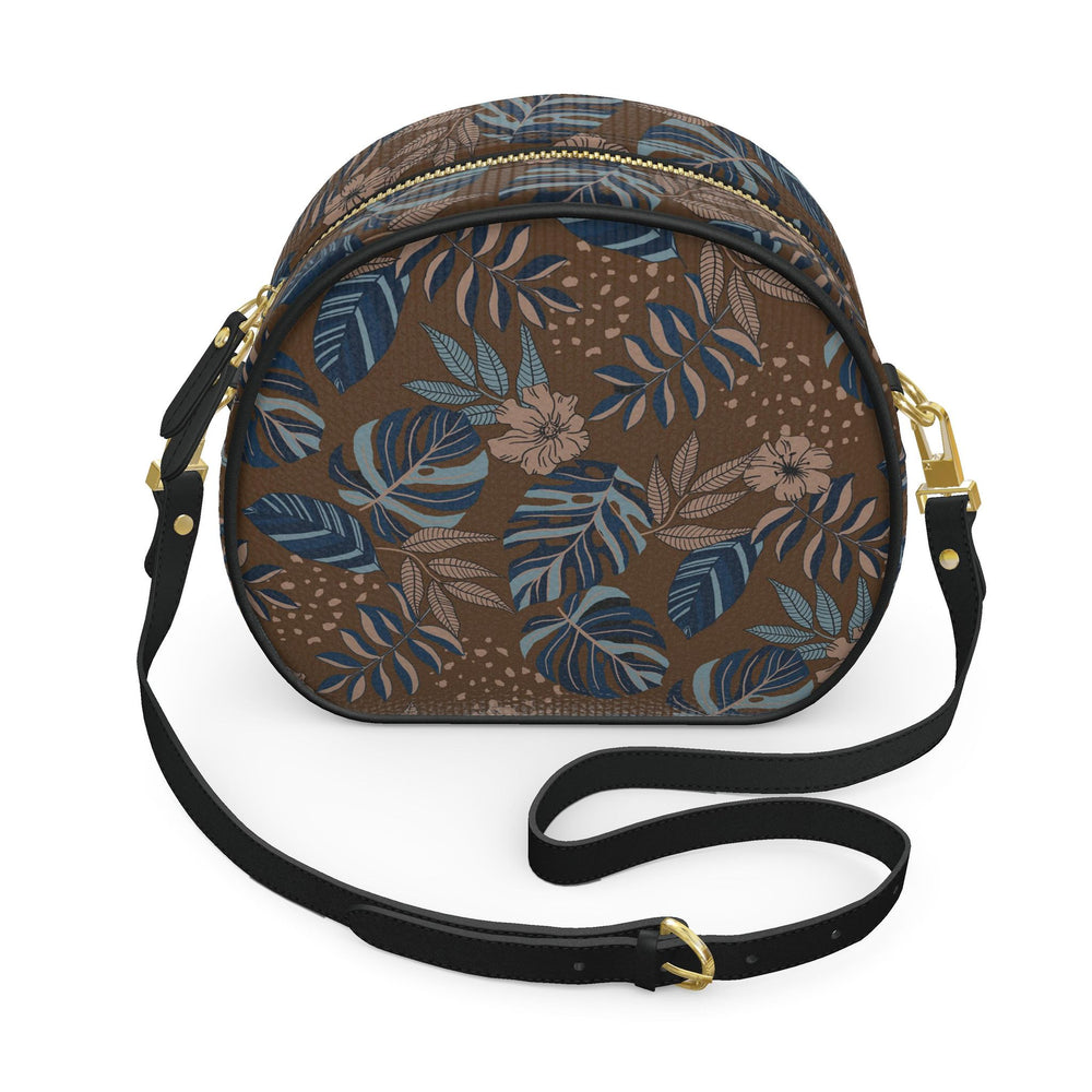 Gumdrop Nappa Leather Bag — Midnight Monstera Roasted Teak