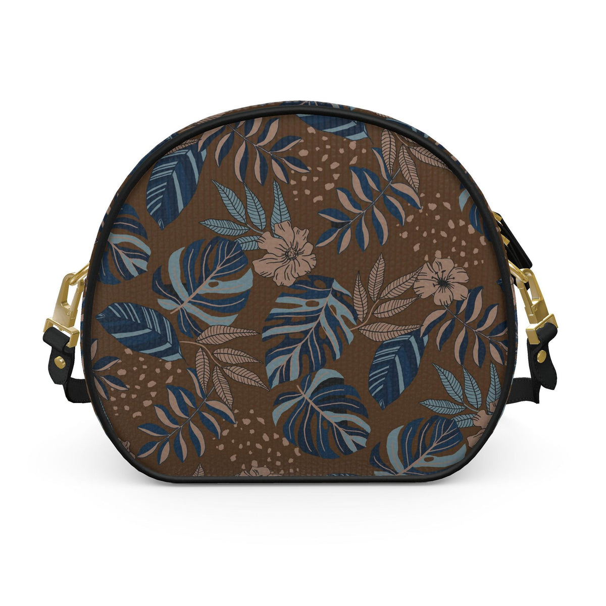 Gumdrop Nappa Leather Bag — Midnight Monstera Roasted Teak