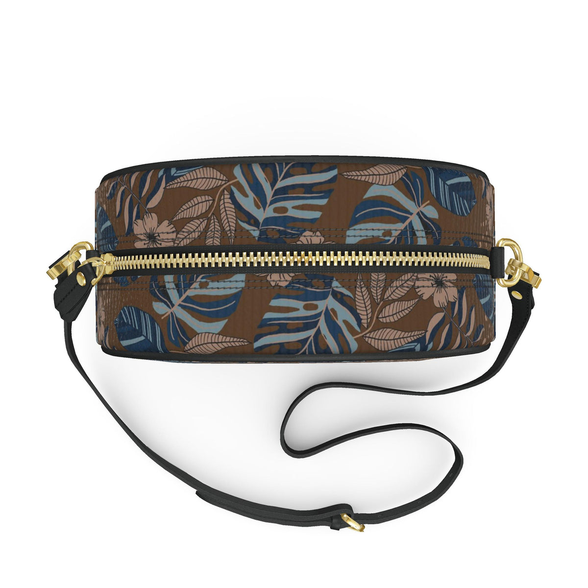Gumdrop Nappa Leather Bag — Midnight Monstera Roasted Teak