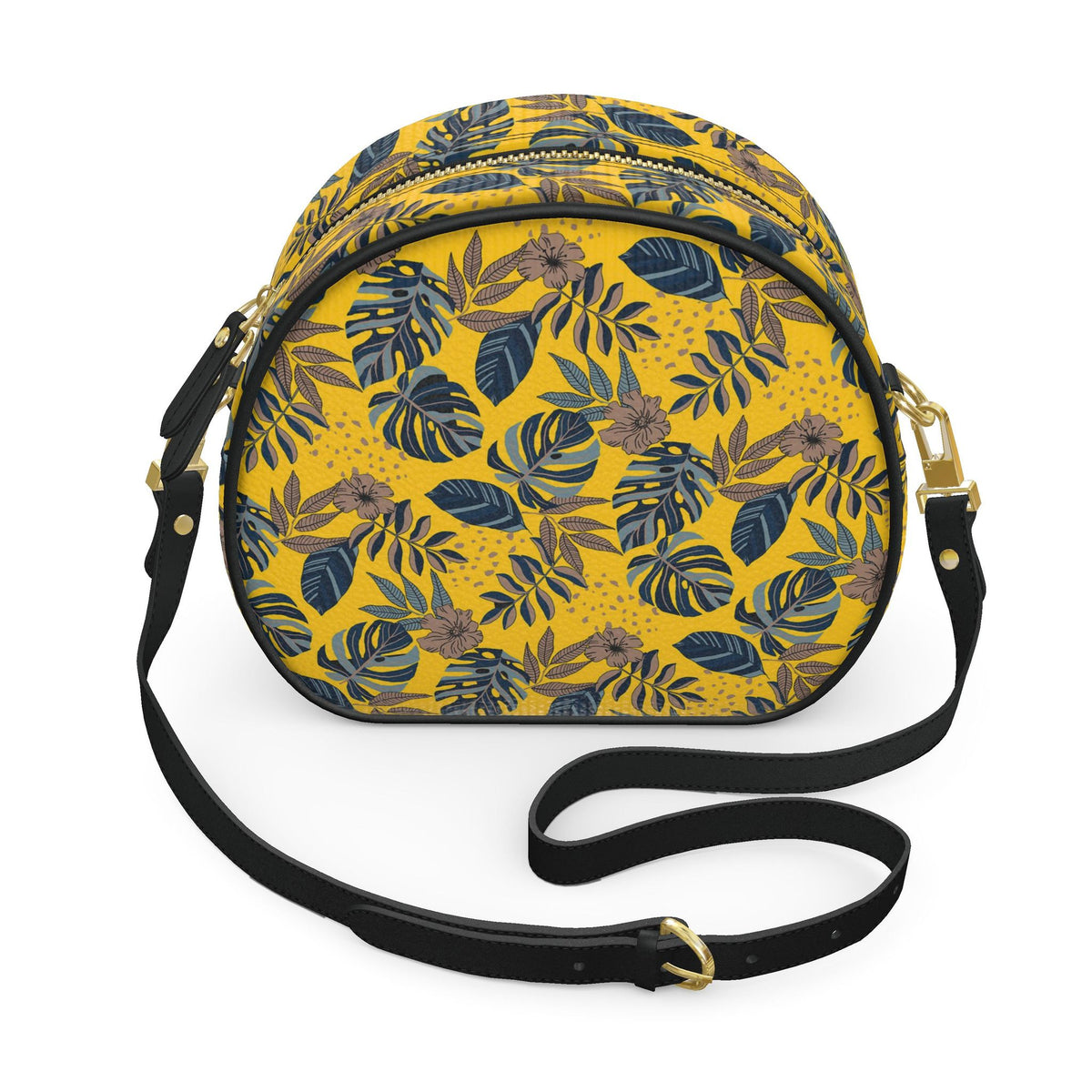 Gumdrop Nappa Leather Bag — Midnight Monstera Honey Gold