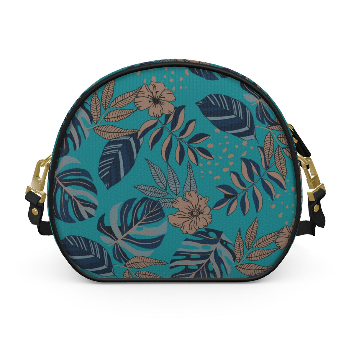 Gumdrop Nappa Leather Bag — Midnight Monstera Cyan Noir