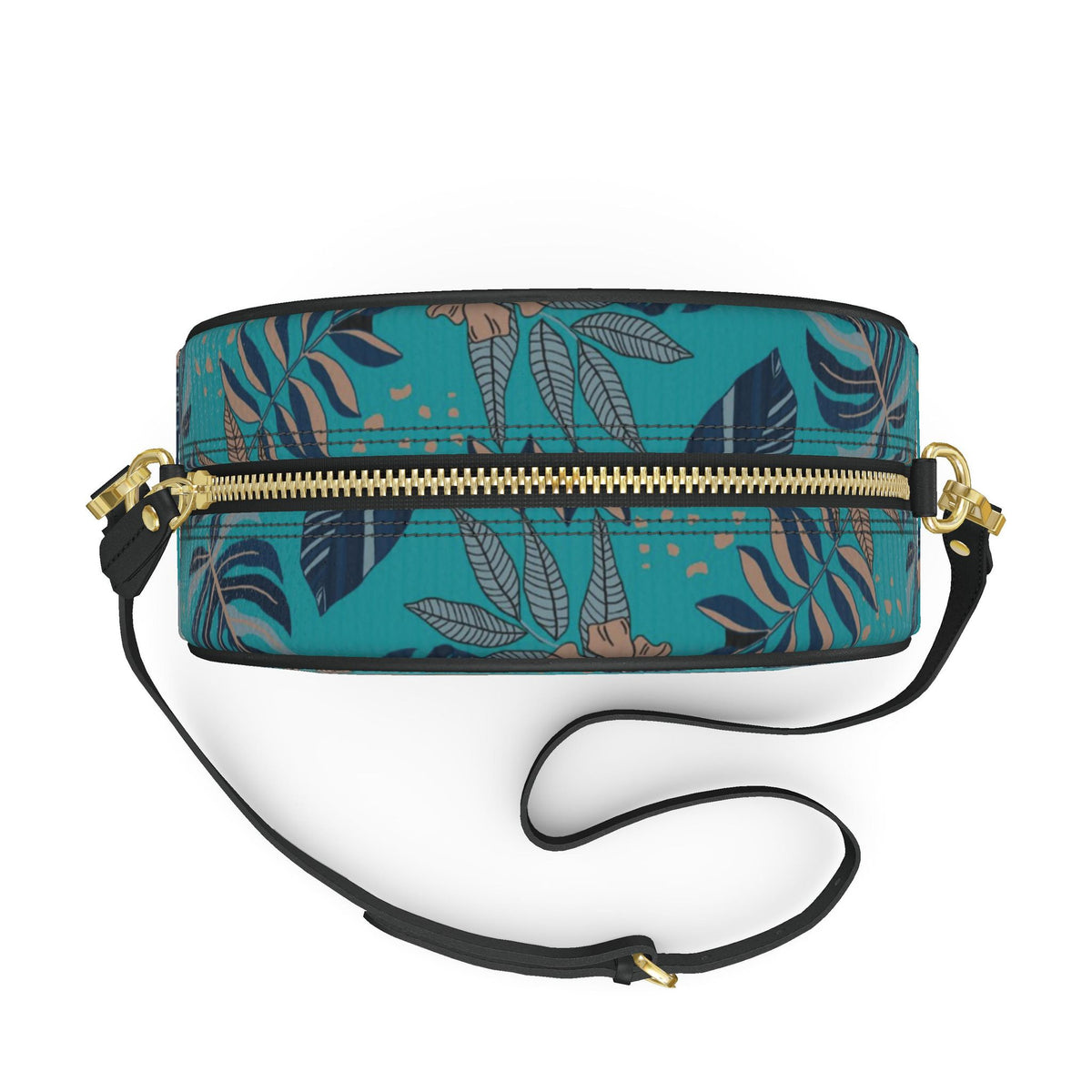 Gumdrop Nappa Leather Bag — Midnight Monstera Cyan Noir