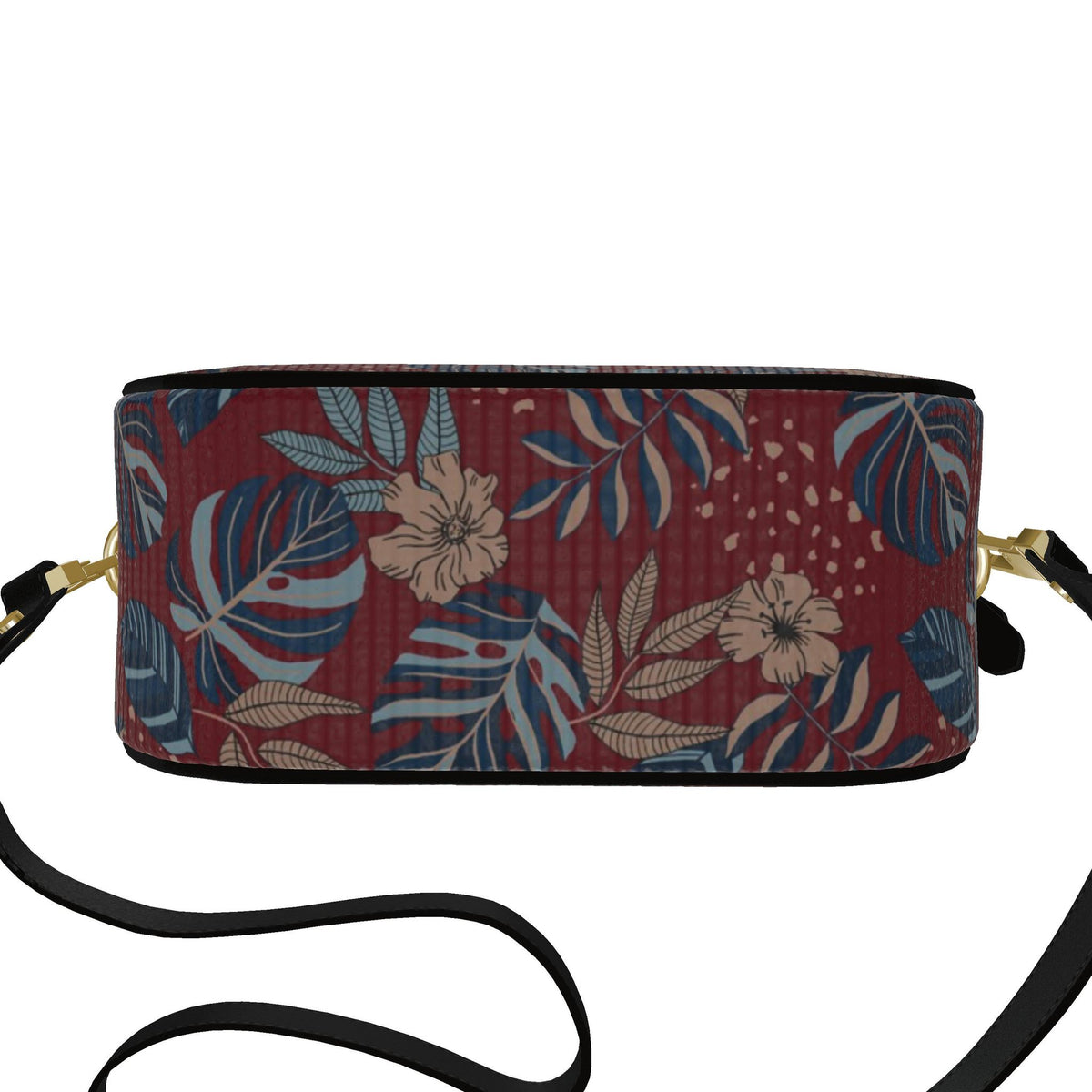 Gumdrop Nappa Leather Boat — Midnight Monstera Ruby Red