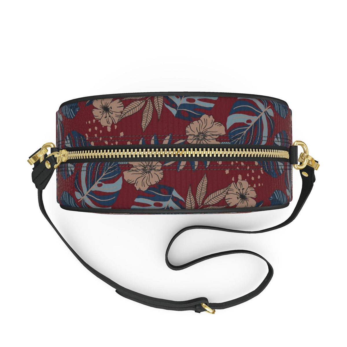 Gumdrop Nappa Leather Boat — Midnight Monstera Ruby Red