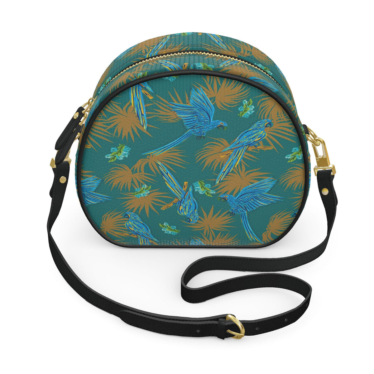 Gumdrop Nappa Leather Bag — Tropical Macaw Palm Teal