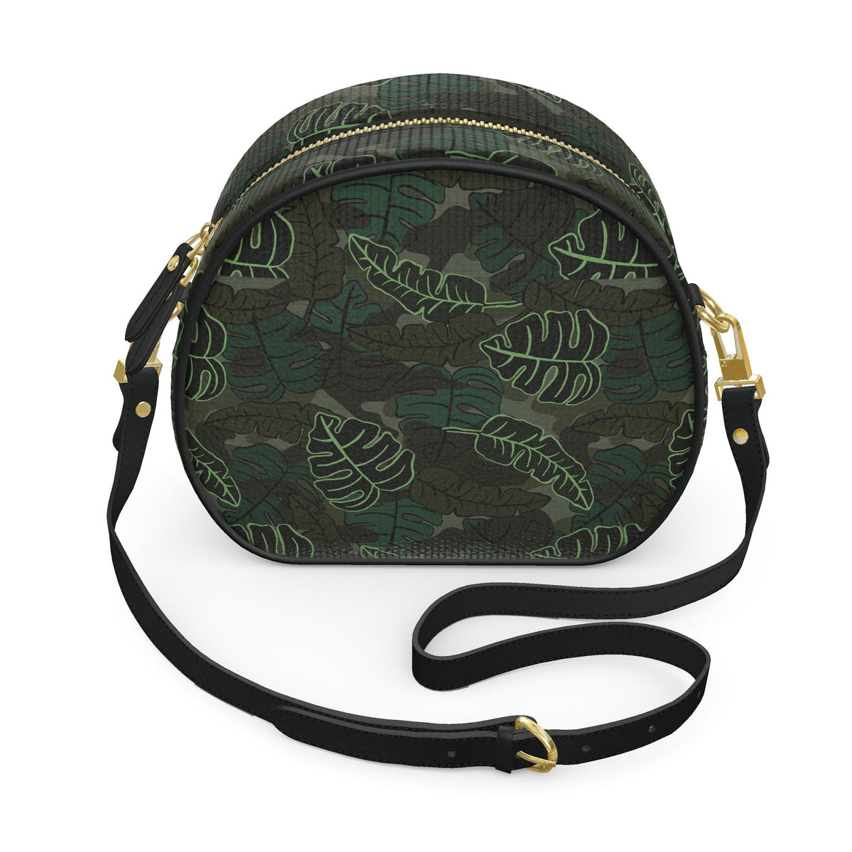 Gumdrop Nappa Leather Bag — Camo Leaves Sage Noir