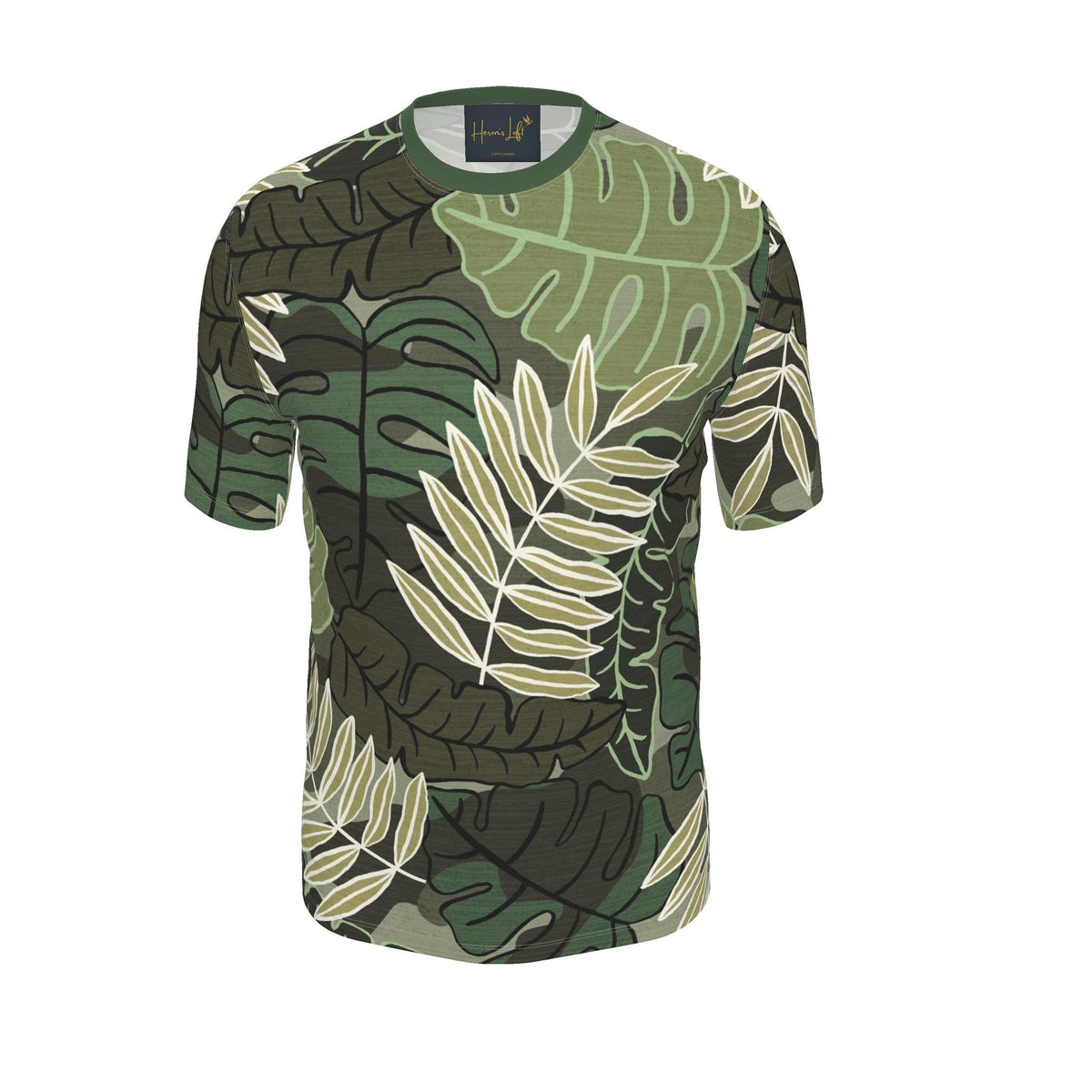 Men's Athletic Crew Neck T-Shirt — Camo Leaves