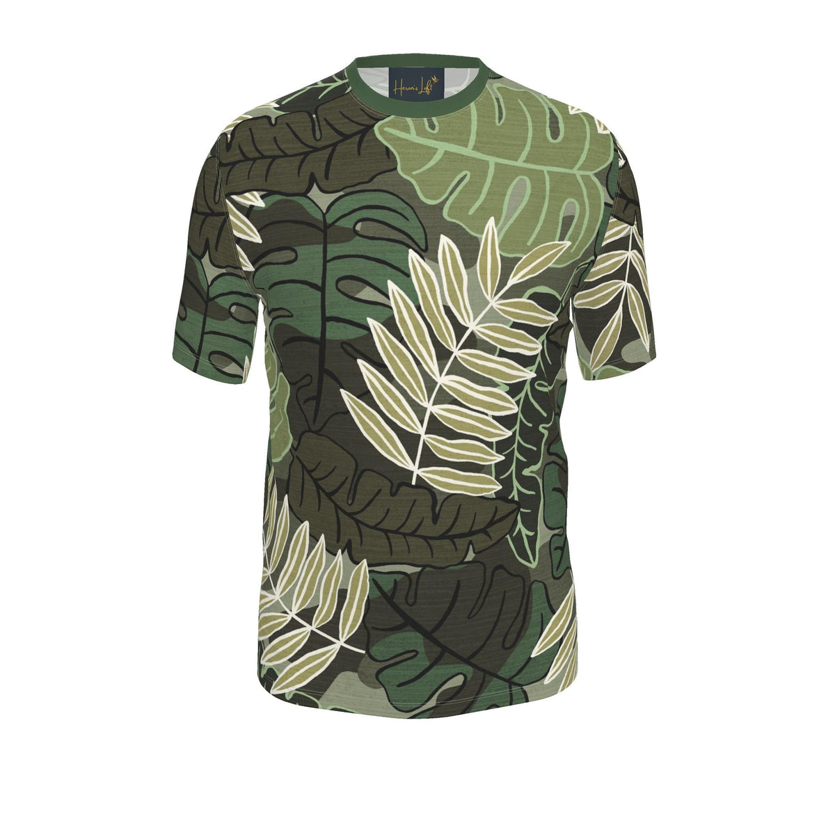 Men's Athletic Crew Neck T-Shirt — Camo Leaves