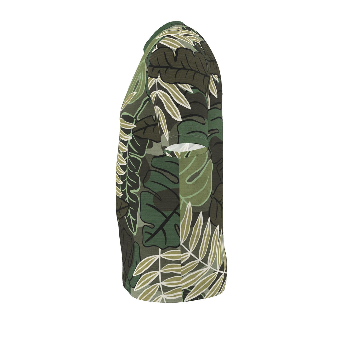 Men's Athletic Crew Neck T-Shirt — Camo Leaves