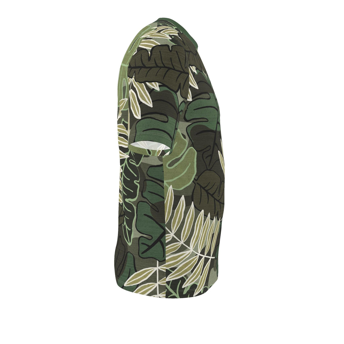 Men's Athletic Crew Neck T-Shirt — Camo Leaves