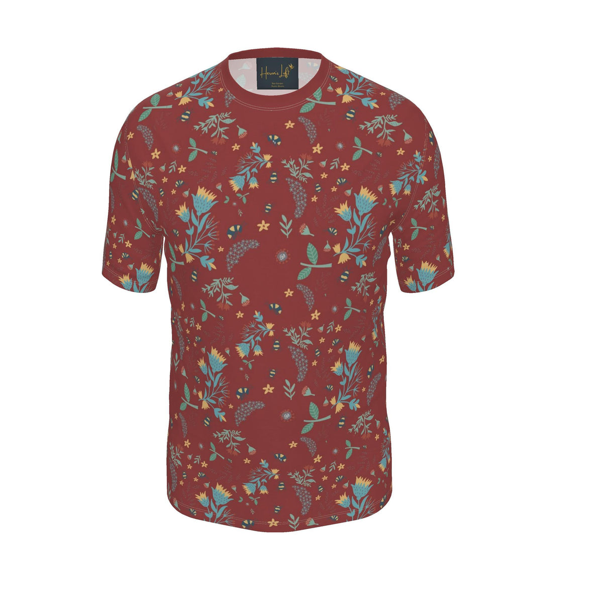 Men's Athletic Crew Neck T-Shirt — Bee Garden Rustic Bloom