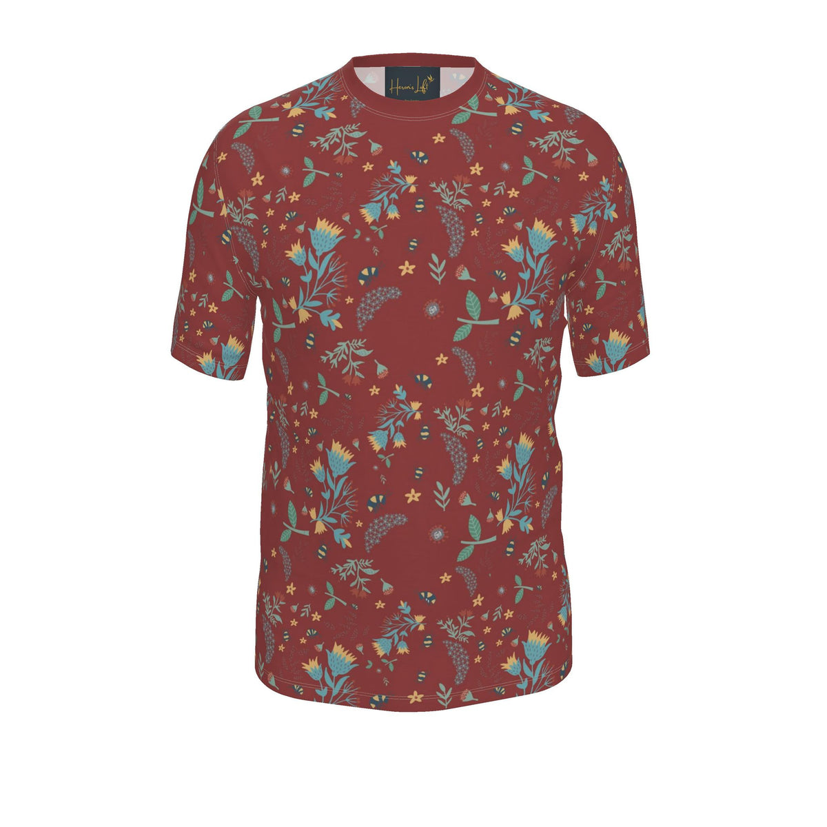 Men's Athletic Crew Neck T-Shirt — Bee Garden Rustic Bloom