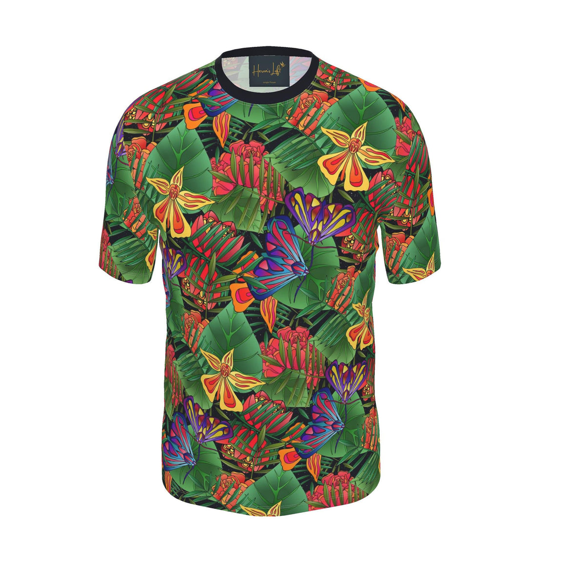 Men's Athletic Crew Neck T-Shirt — Jungle Flower
