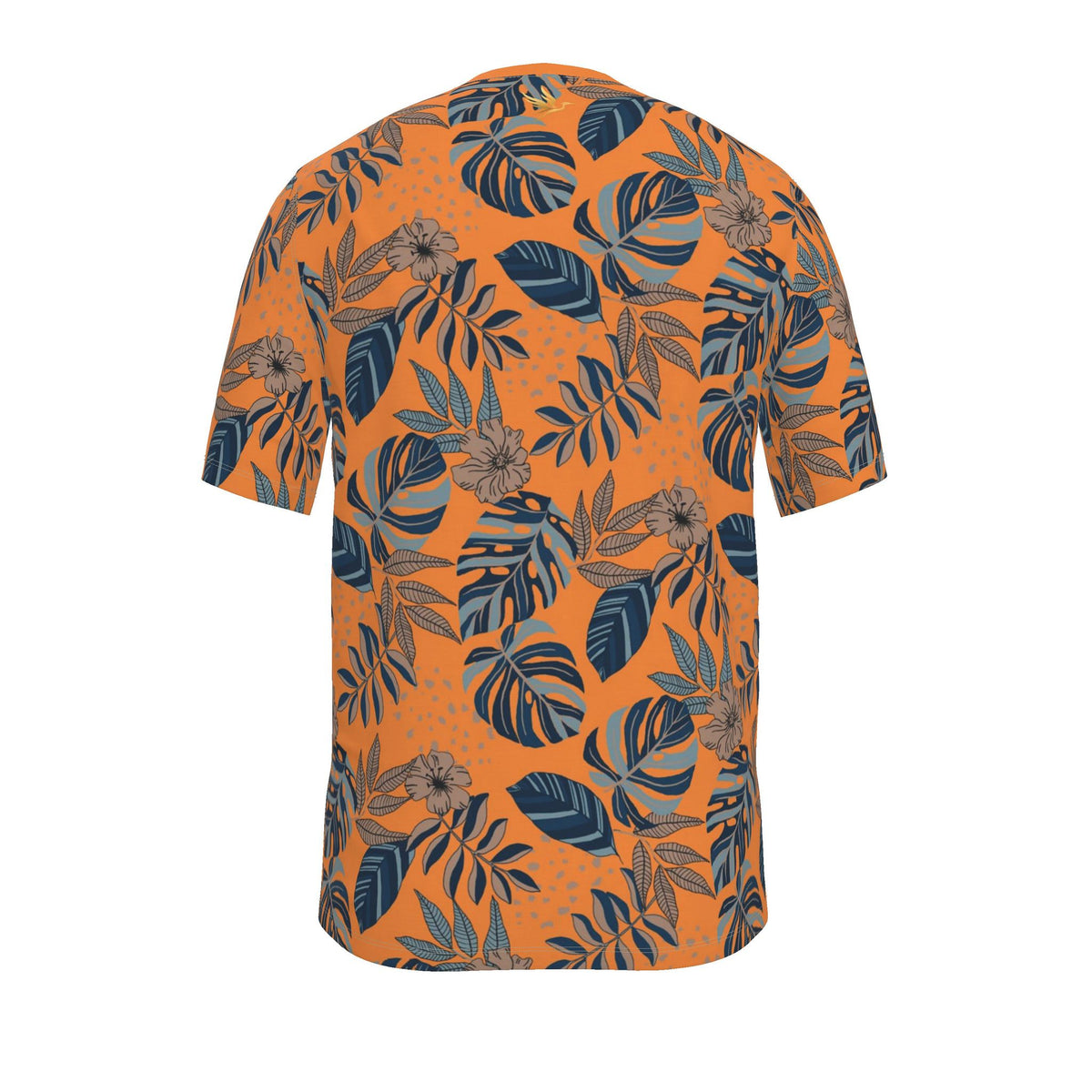 Men's Athletic Crew Neck T-Shirt — Midnight Monstera Cadmium Orange