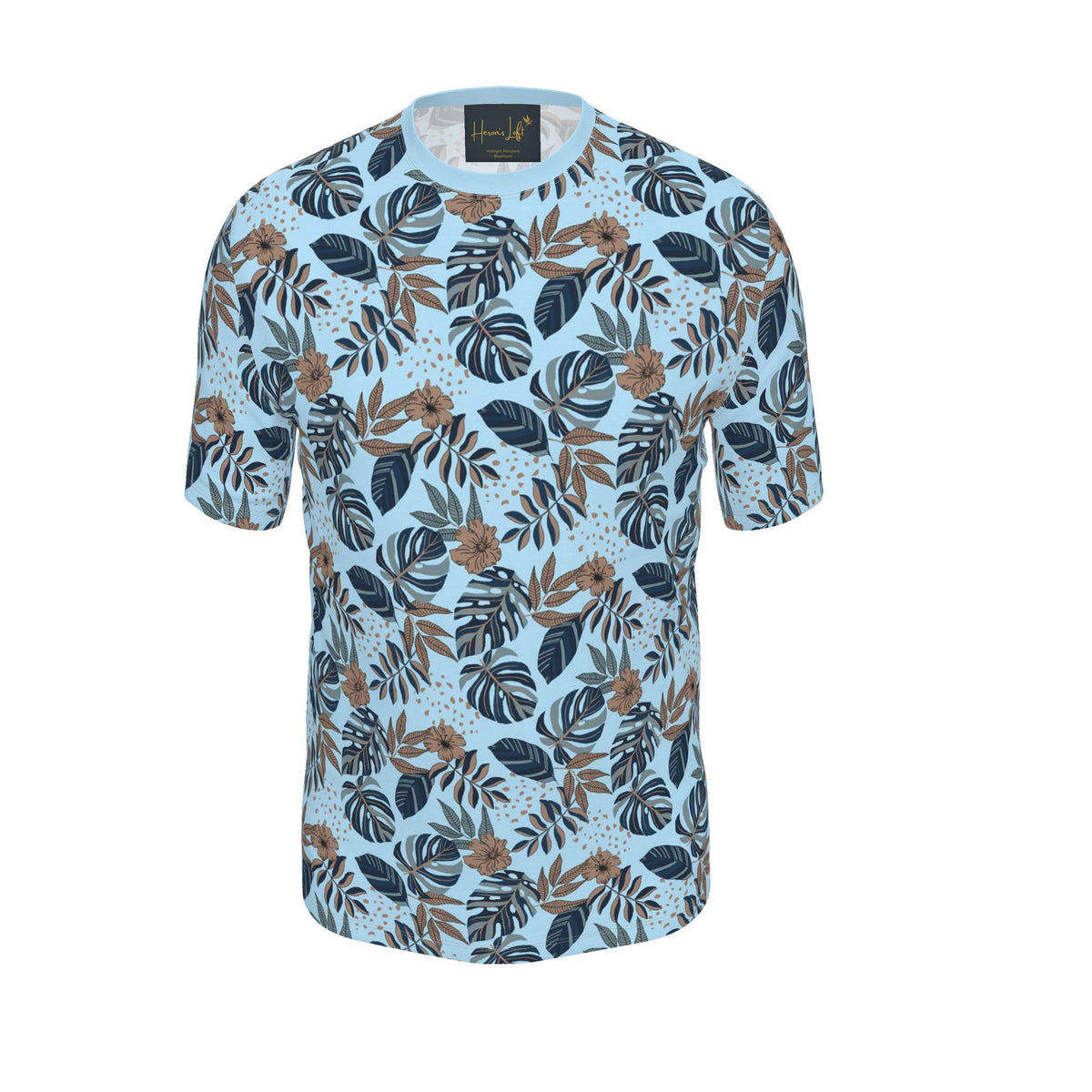 Men's Athletic Crew Neck T-Shirt — Midnight Monstera Bluehaven