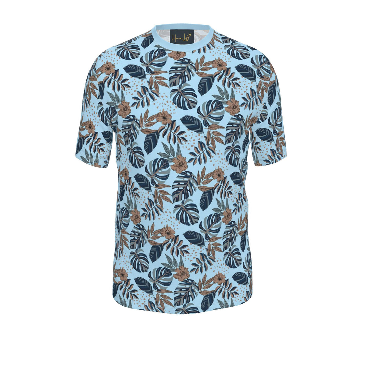 Men's Athletic Crew Neck T-Shirt — Midnight Monstera Bluehaven