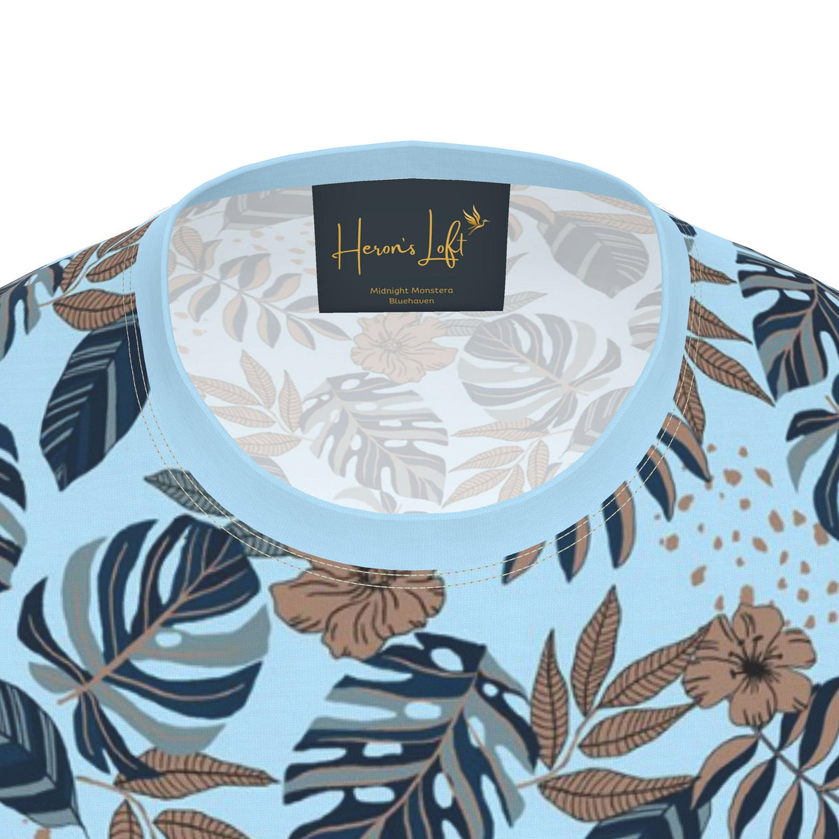 Men's Athletic Crew Neck T-Shirt — Midnight Monstera Bluehaven