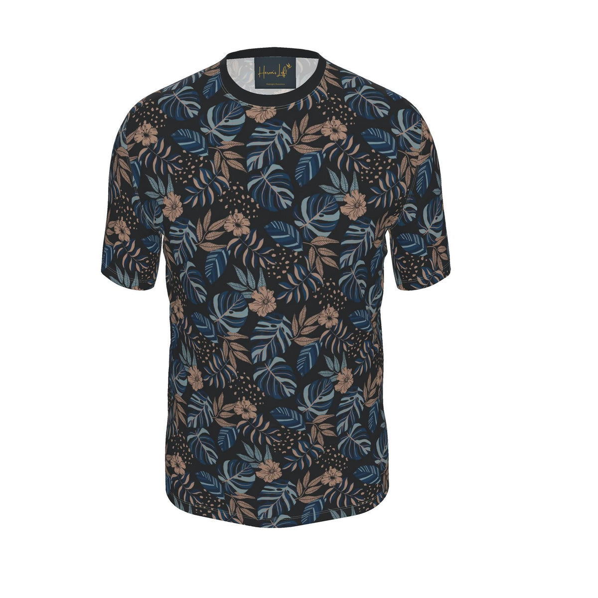 Men's Athletic Crew Neck T-Shirt — Midnight Monstera