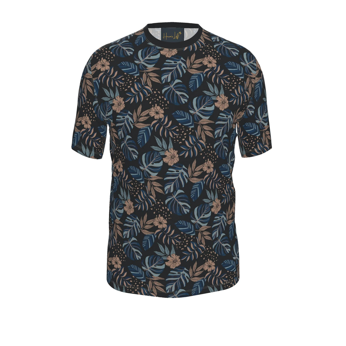 Men's Athletic Crew Neck T-Shirt — Midnight Monstera