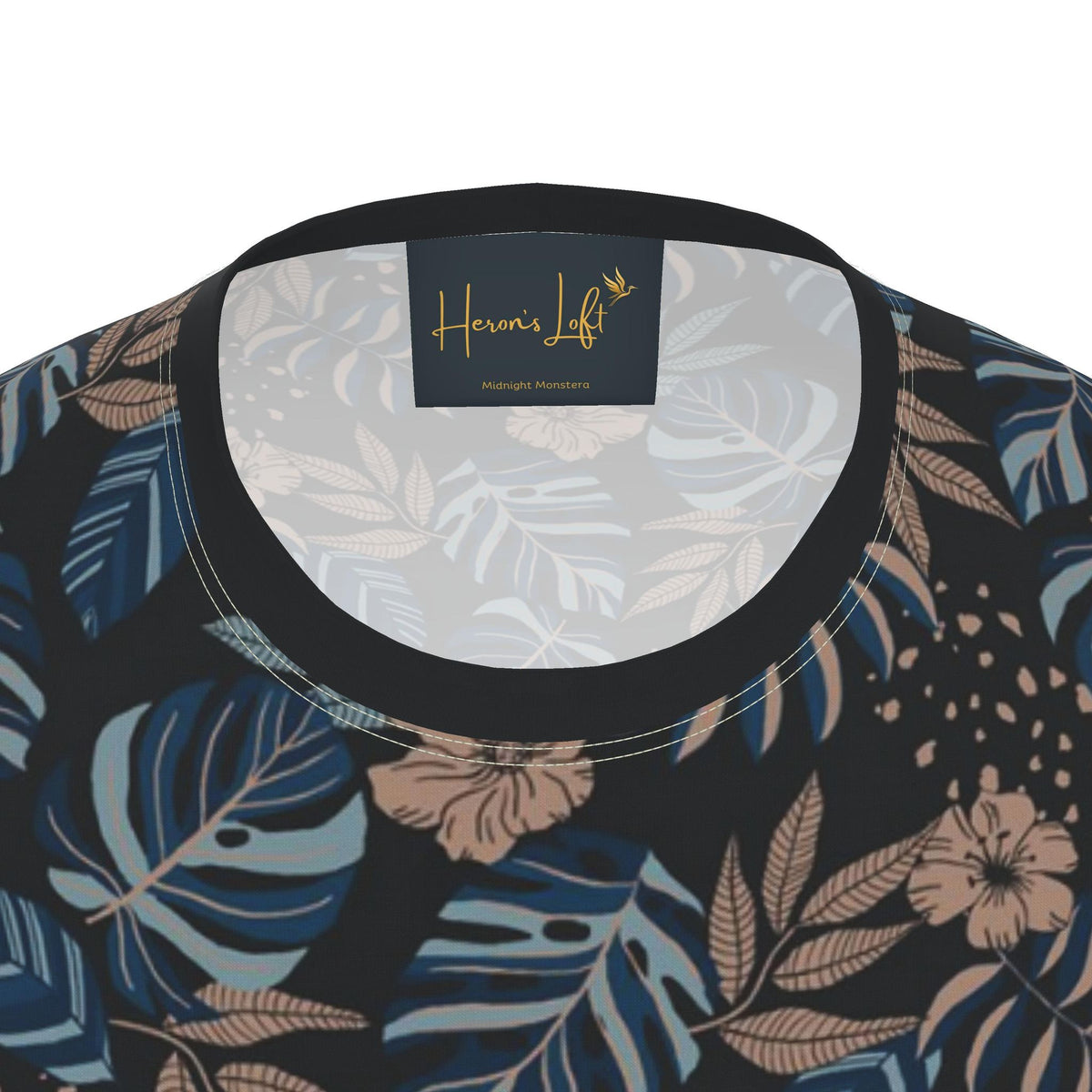 Men's Athletic Crew Neck T-Shirt — Midnight Monstera