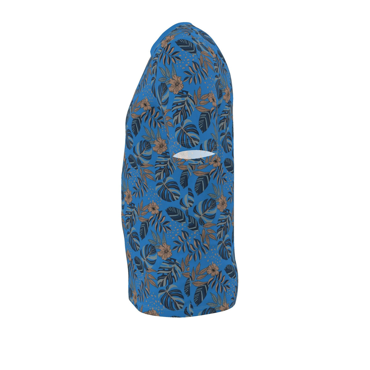 Men's Athletic Crew Neck T-Shirt — Midnight Monstera Azure Blue