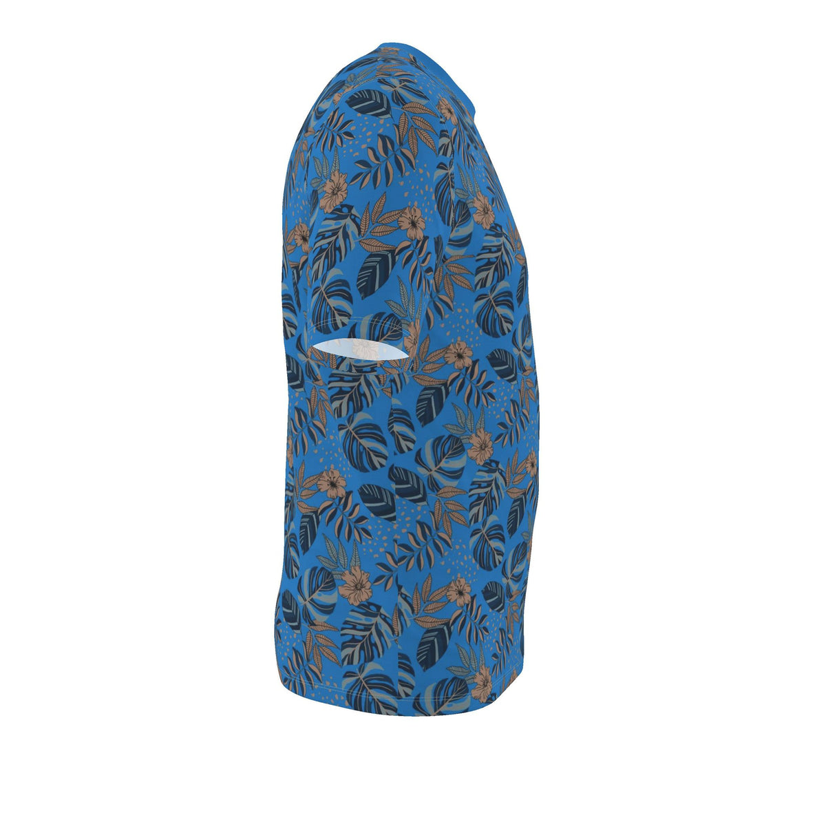 Men's Athletic Crew Neck T-Shirt — Midnight Monstera Azure Blue
