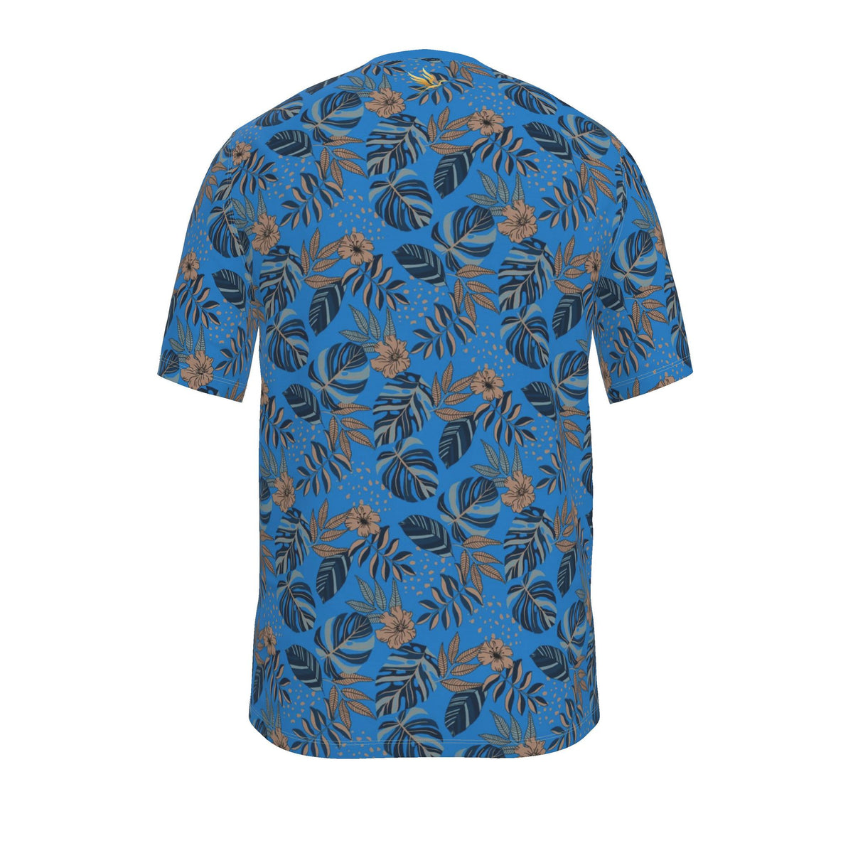 Men's Athletic Crew Neck T-Shirt — Midnight Monstera Azure Blue