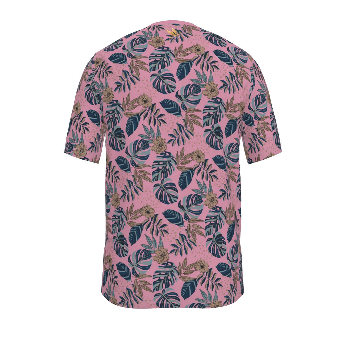 Men's Athletic Crew Neck T-Shirt — Midnight Monstera Lunaria Rose