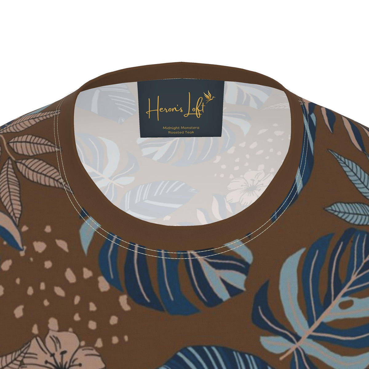 Men's Athletic Crew Neck T-Shirt — Midnight Monstera Roasted Teak