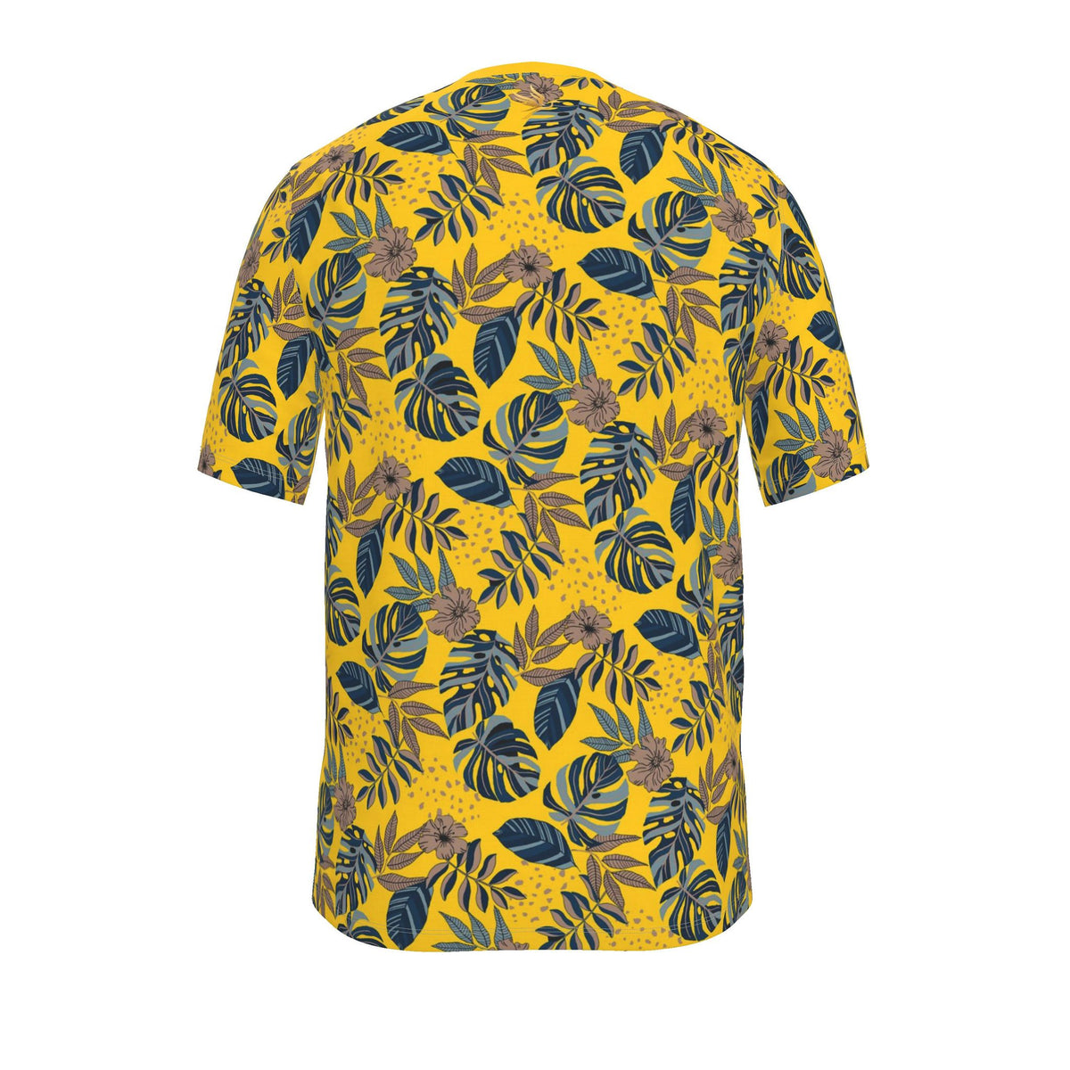 Men's Athletic Crew Neck T-Shirt — Midnight Monstera Honey Gold