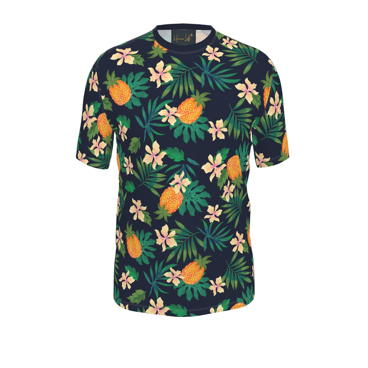 Men's Athletic Crew Neck T-Shirt — Pineapple Paradise Nocturne
