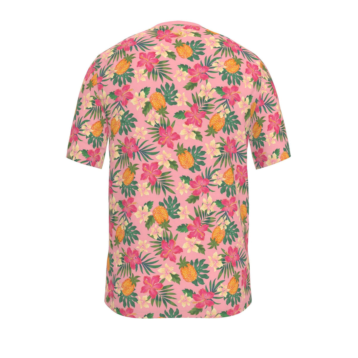 Men's Athletic Crew Neck T-Shirt — Pineapple Paradise Hibiscus Blush