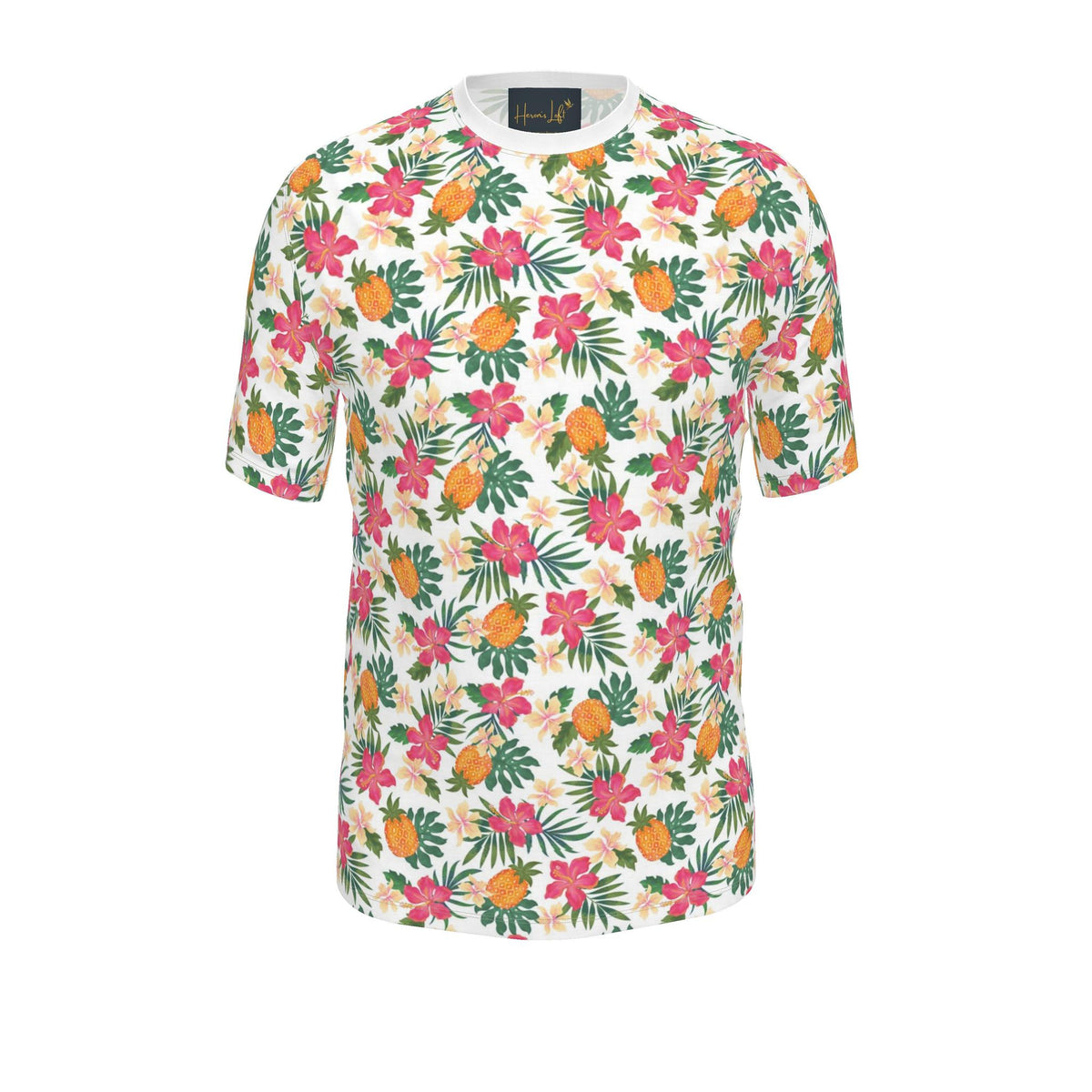 Men's Athletic Crew Neck T-Shirt — Pineapple Paradise Coral Dreams
